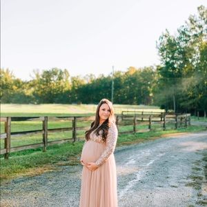Maya Maternity Sequin and Tulle Long Sleeve Dress